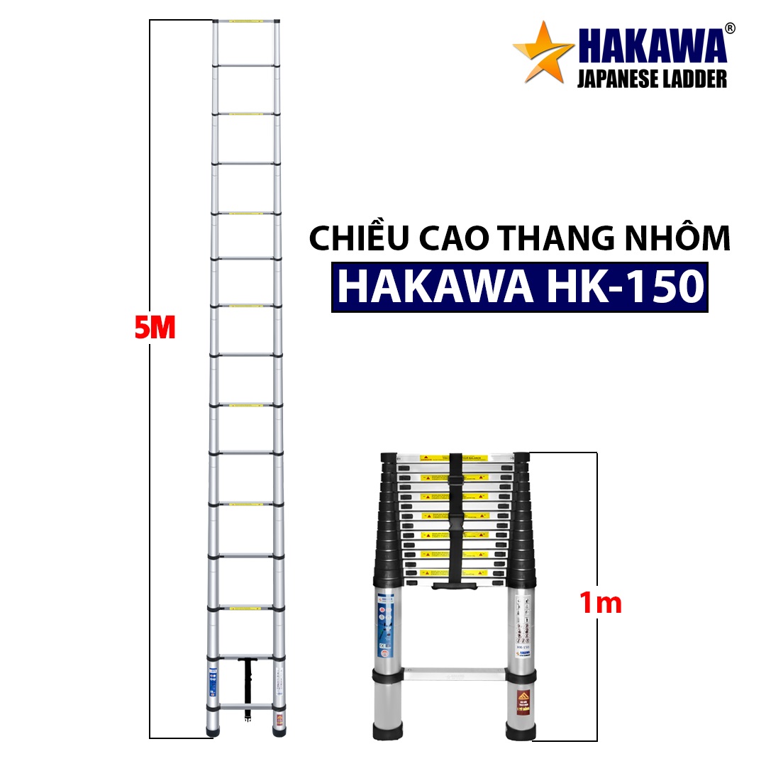 Thang nhôm rút Hakawa HK-150